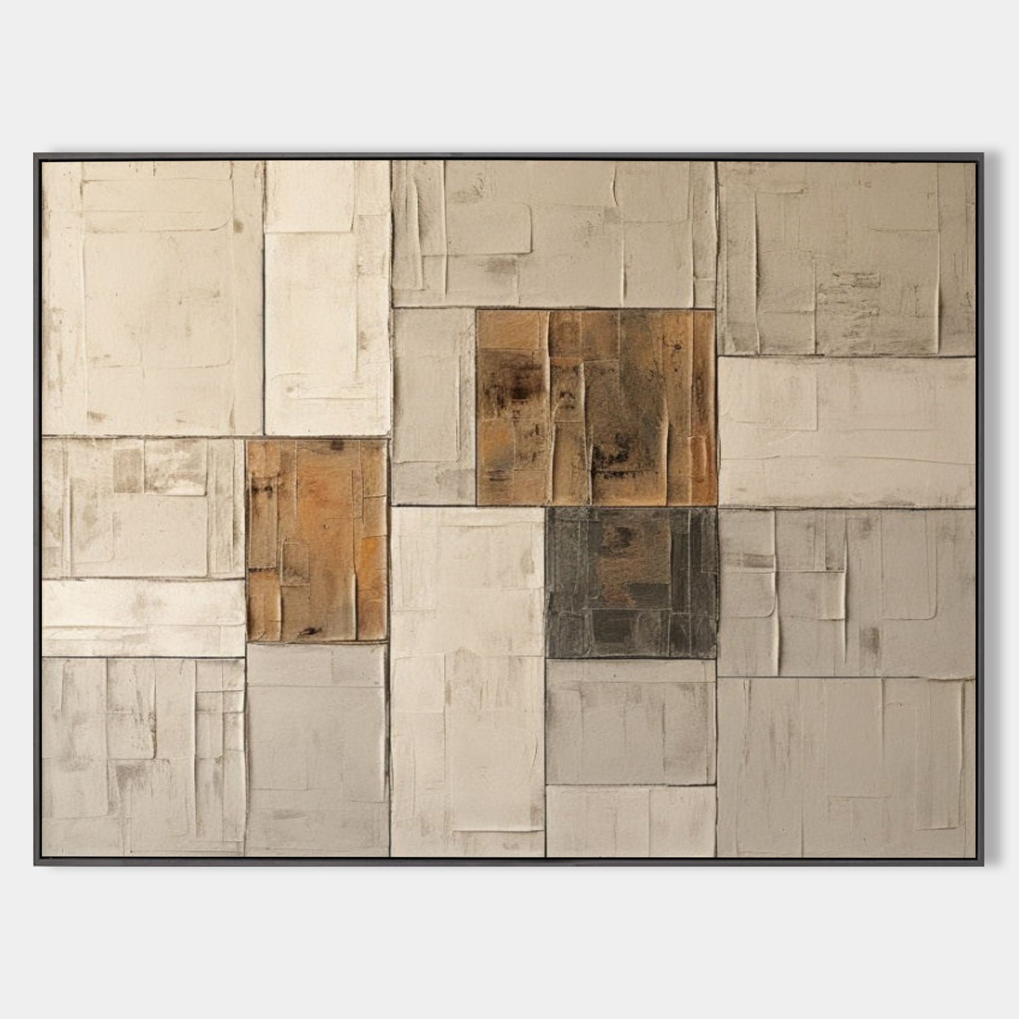 Large Beige Canvas Wall Art Beige Abstract Minimalist Art Beige 