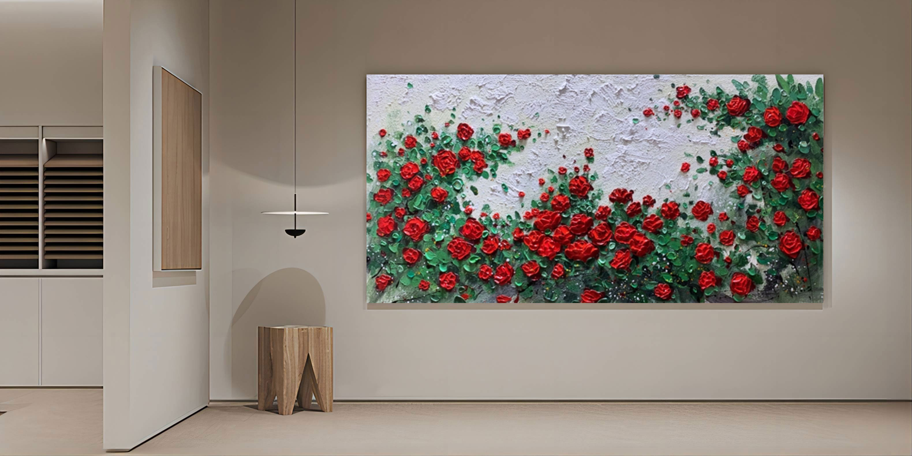 Flower Oil Painting Flower Canvas Art Flower Plaster Wall Art Flower 3D Texture Painting