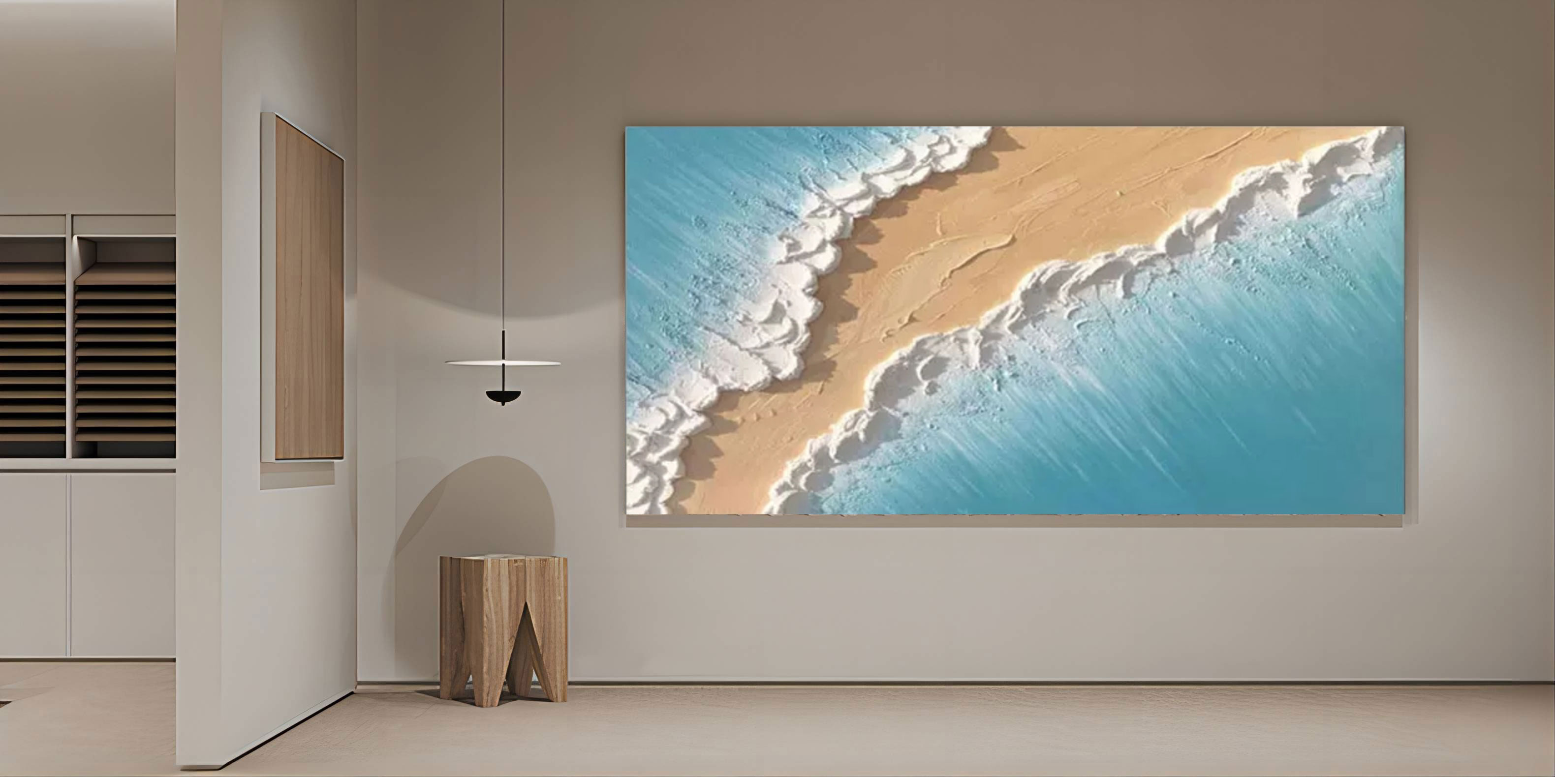 Sea Oil Painting Sea 3D Texture Painting Sea Wall Decor Sea Wave Landscape Art