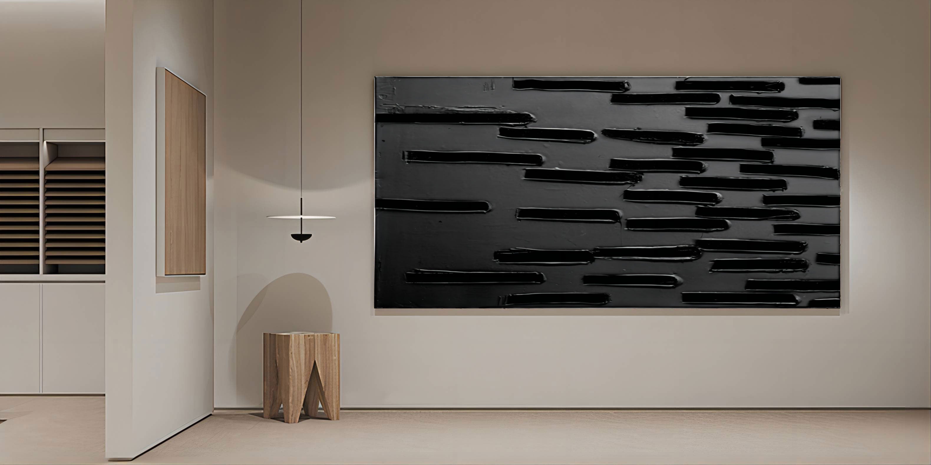 black abstract painting black 3d abstract art black minimalist painting black textured wall art