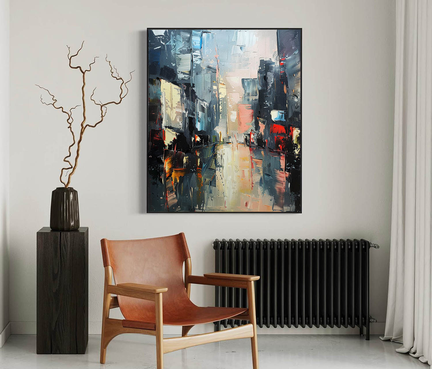 Contemporary city oil painting City canvas art for sale Modern city wall art decoration