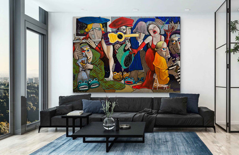 Dancing People Pop Art Canvas Bar Wall Painting Hotel Premium Wall Art Character Abstract Art