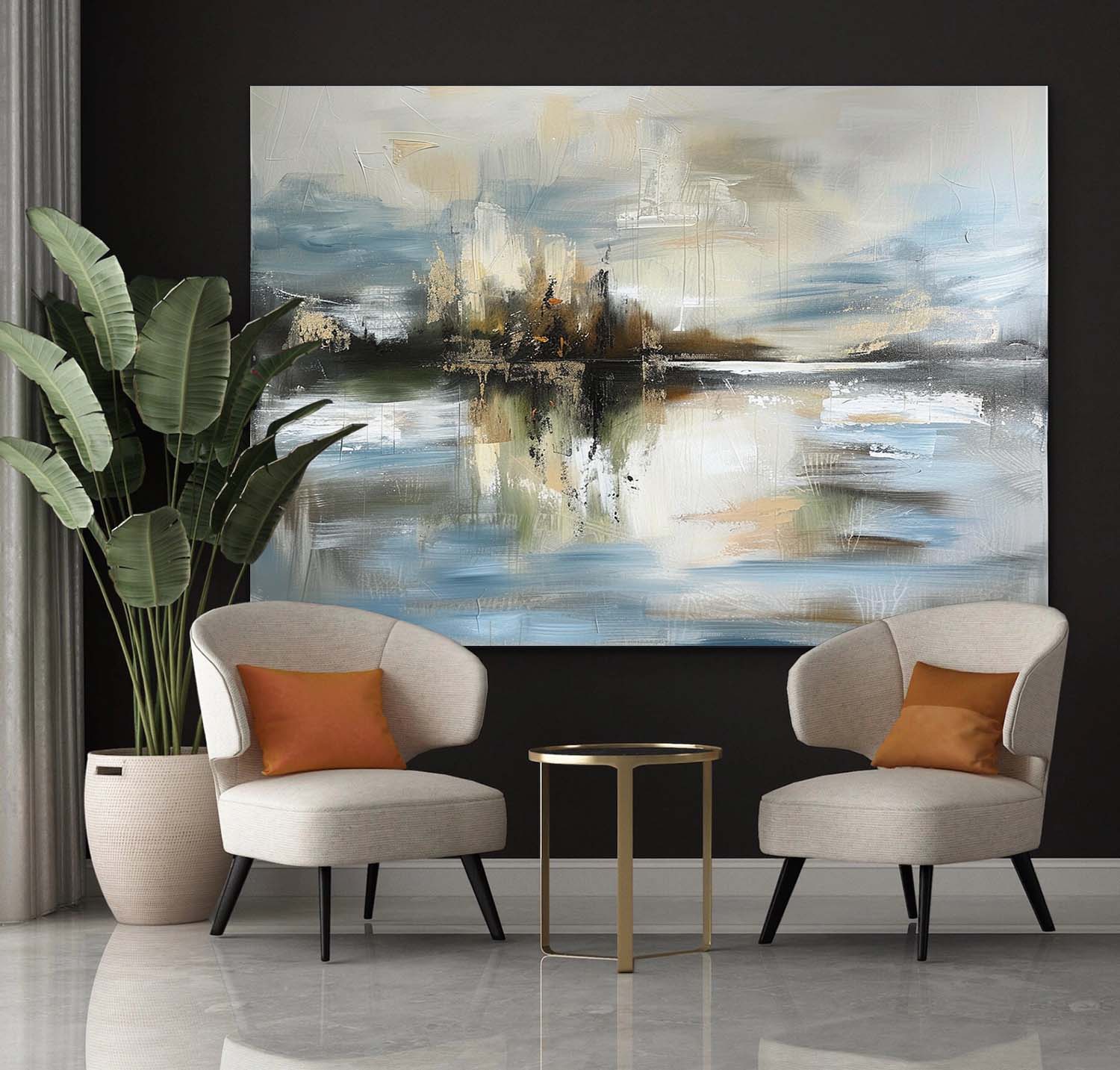 Large Abstract Minimalist Landscape Art for Sale Minimalist Landscape Oil Painting on Canvas