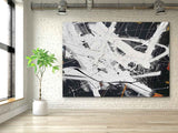 Large Black and White Modern Wall Paintings for Sale Black and White Abstract Art Canvas