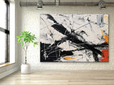 Large Black and White Abstract Art for Sale Black and White Expressionist Oil Paintings