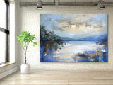 Large Blue Landscape Abstract Art for Sale Blue Landscape Abstract Canvas Wall Painting