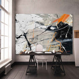 Large Black and White Modern Wall Painting Black and White Abstract Canvas Art for Sale