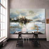 Large Abstract Minimalist Landscape Art for Sale Minimalist Landscape Oil Painting on Canvas