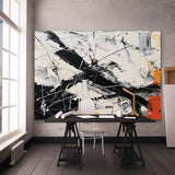 Large Black and White Abstract Art for Sale Black and White Expressionist Oil Paintings