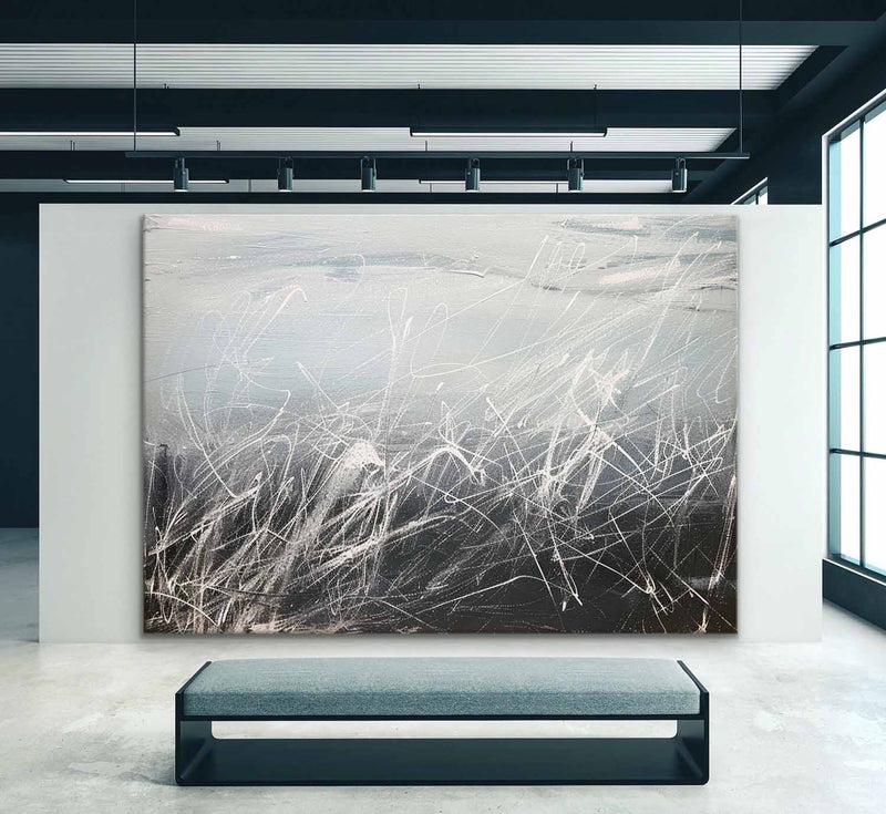 Large Grey and Black Minimalist Canvas Art for Sale Grey and Black Minimalist Oil Paintings