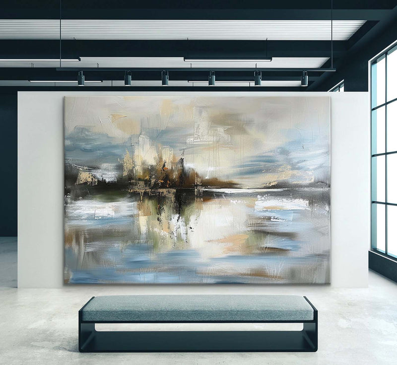 Large Abstract Minimalist Landscape Art for Sale Minimalist Landscape Oil Painting on Canvas