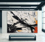 Large Black and White Abstract Art for Sale Black and White Expressionist Oil Paintings