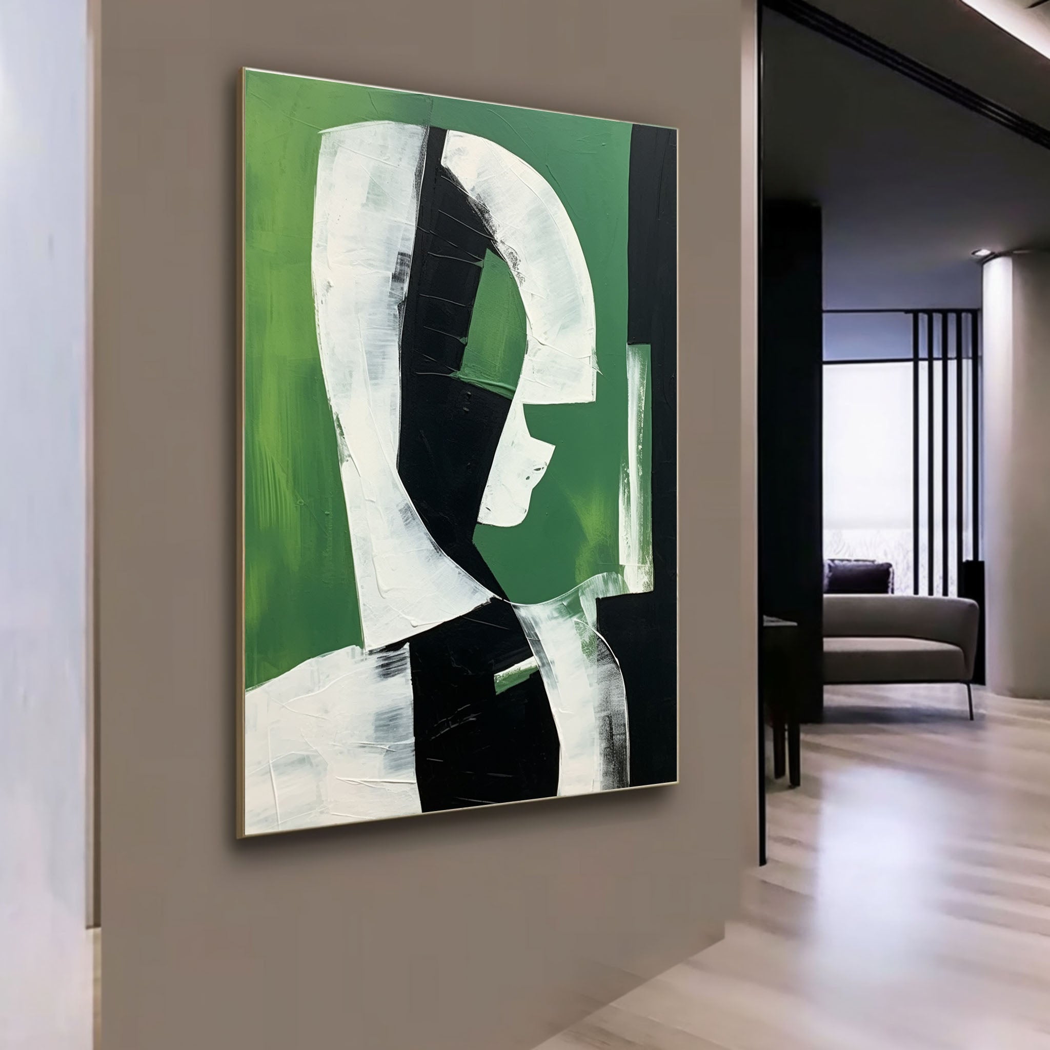 Green Contemporary Minimalist Art Canvas Green Abstract Minimalist Oil Painting Green Abstract Art