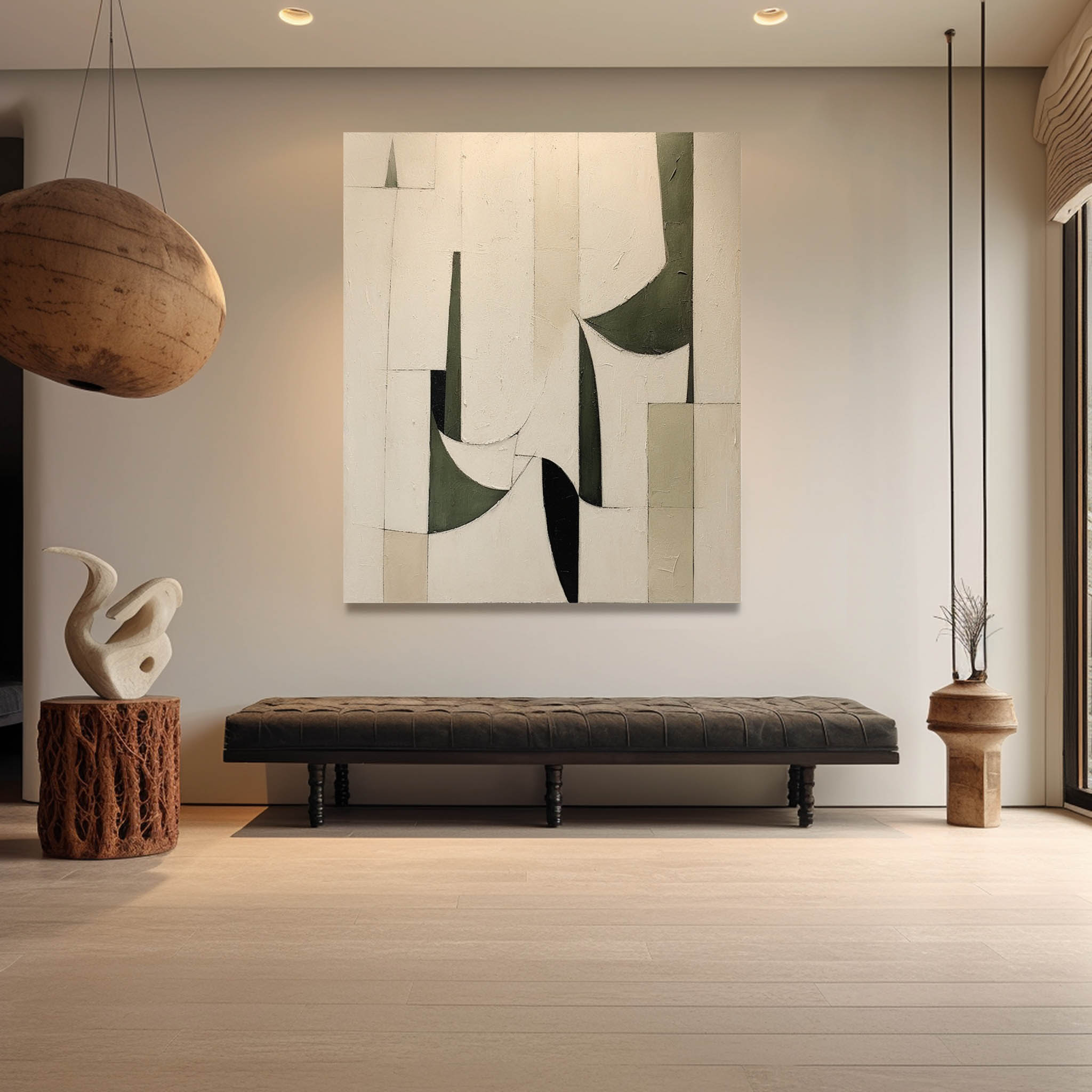 Wabi Sabi Art Canvas Large Beige Minimalist Wall Art Beige Abstract ...