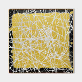 White and Yellow Abstract Textured Canvas Wall Art White and Yellow Abstract Minimalist Oil Painting