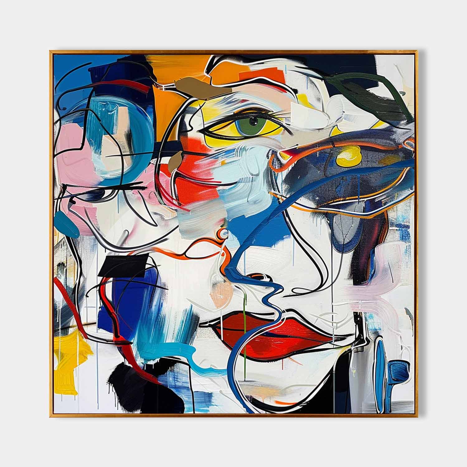 Colorful Abstract Portrait Pop Art for Sale Portrait Graffiti Street Canvas Wall Art Modern Pop Art Artist