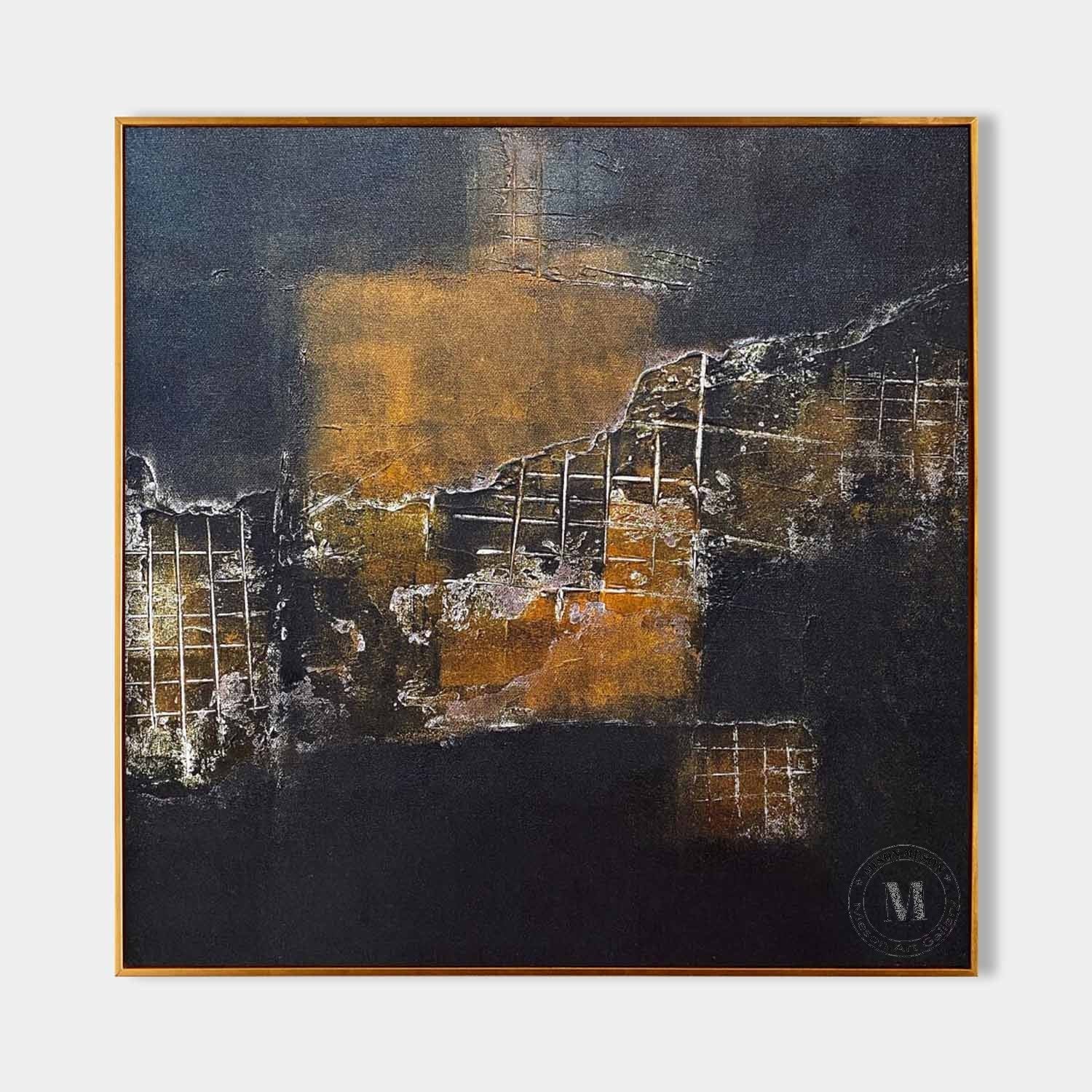 Black and Earth Tone Minimalist Abstract Art Black and Brown Textured Paintings for Sale Wabi Sabi Wall Art