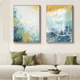 Colorful abstract art set of 2 for sale Colorful abstract wall art Colorful canvas oil painting