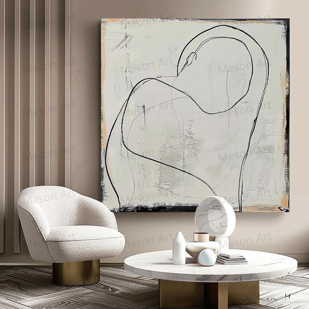 Large Minimalist Lines Abstract Art Minimalist Figures Abstract Art Minimalist Interior Home Wall Art Decor