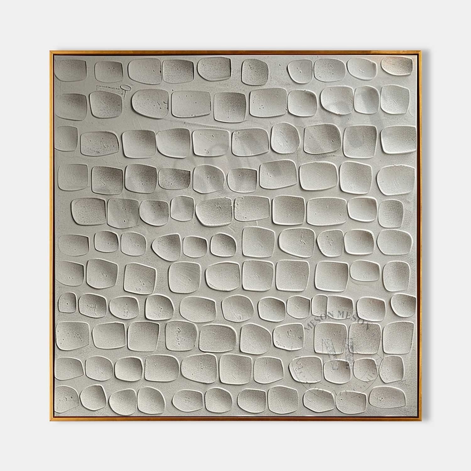 Large 3D White Plaster Canvas Art for Sale White Plaster Minimalist Abstract Texture Wall Painting