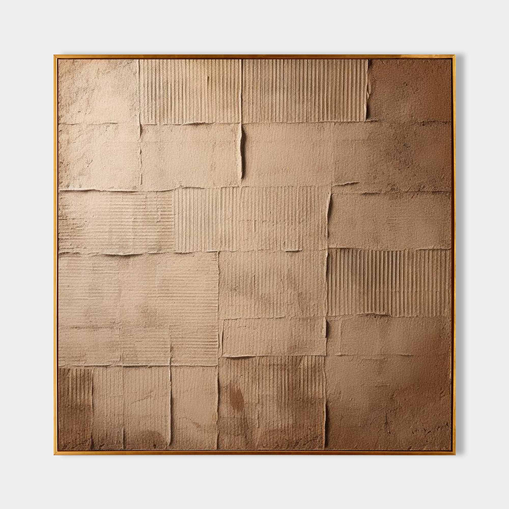 Large Brown And Beige Minimalist Wall Art Wabi Sabi Art Decoration Brown And Beige Texture Painting