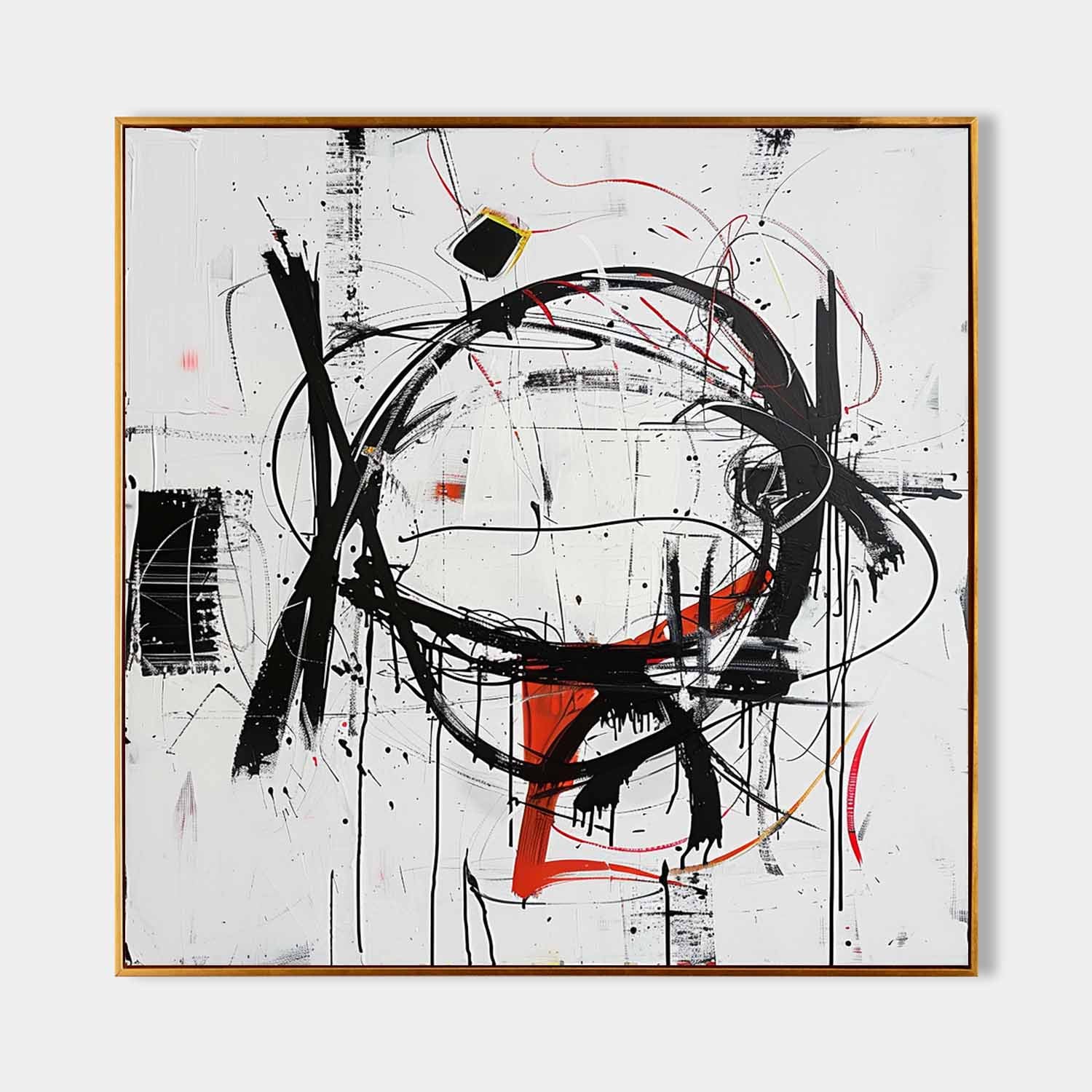 Black Line Abstract Art Graffiti Canvas for Sale Modern Street Graffiti Abstract Wall Art