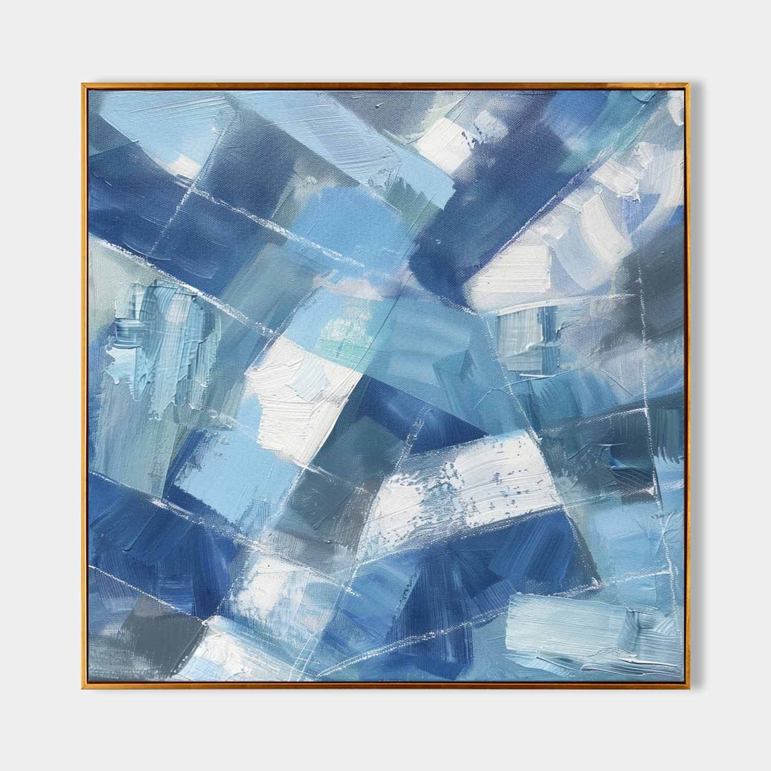 Blue Abstract Canvas Wall Art Light Blue and White Abstract Art Decor Light Blue and White Paintings