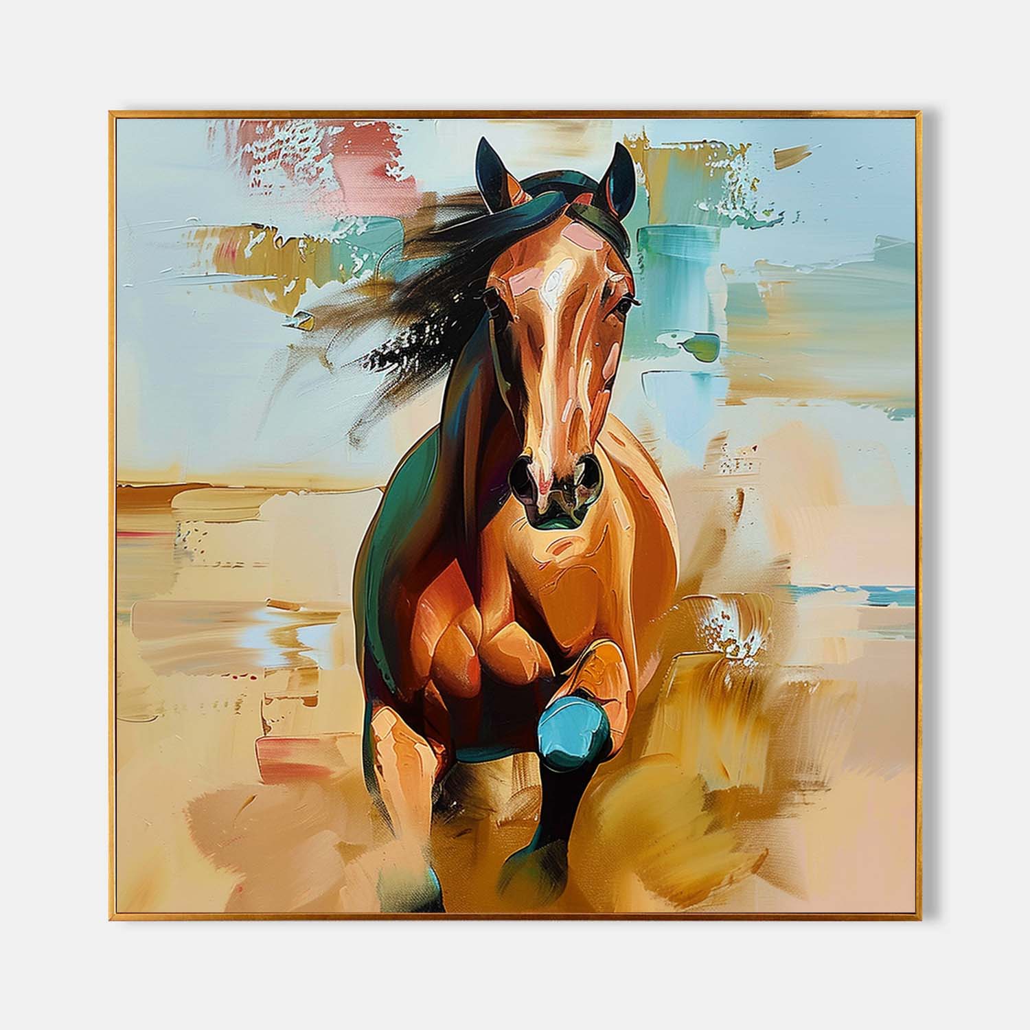 Palette Horse Abstract Wall Art Decor Running Horse Oil Painting For Sale Horse Texture Painting On Canvas