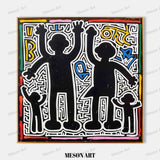Keith Haring Style Art for Sale Abstract Canvas Wall Art Decor for a Family Special Home Gifts