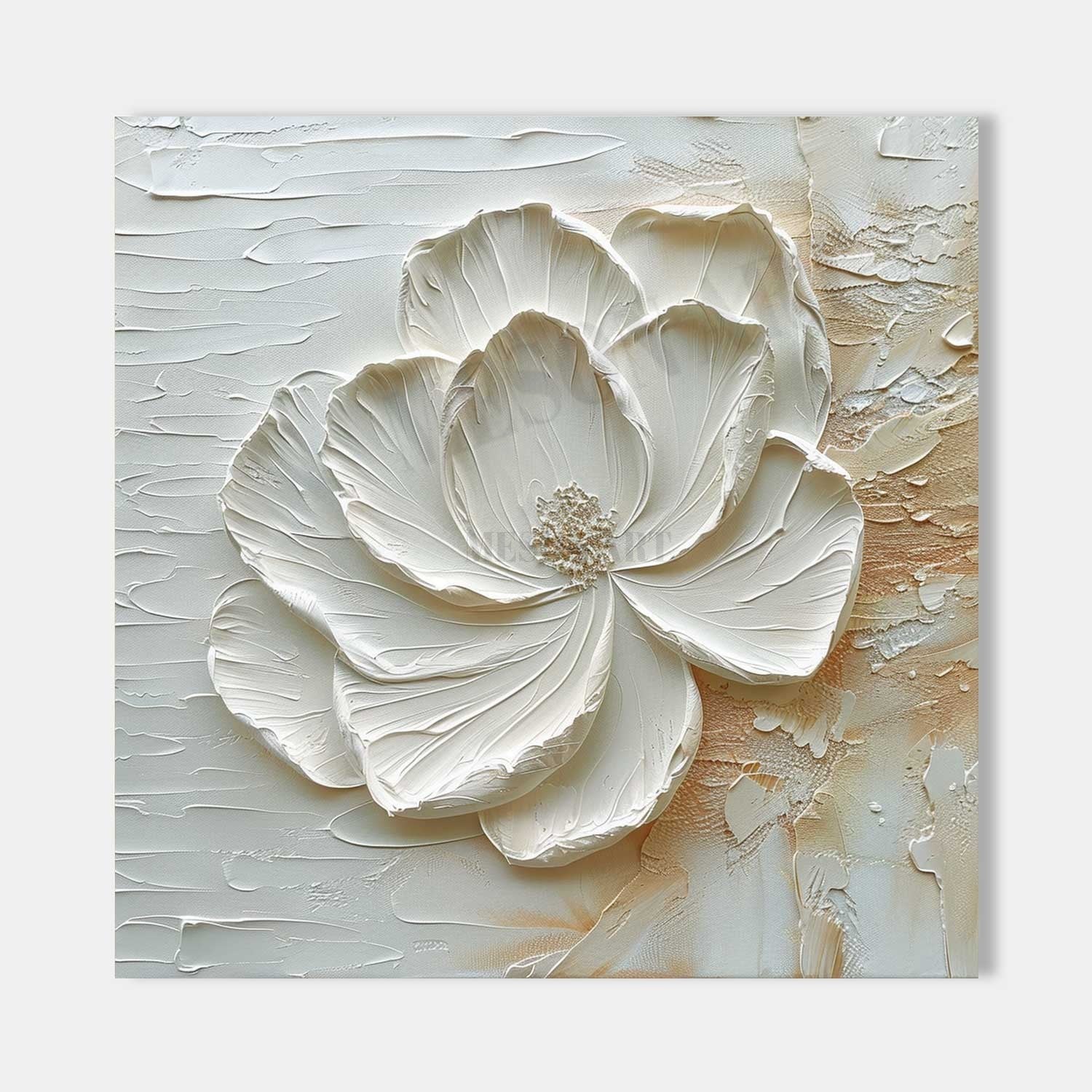 Lotus Flower Painting for Sale Lotus Flower Plaster Texture Art Lotus Flower Canvas Wall Art Decor