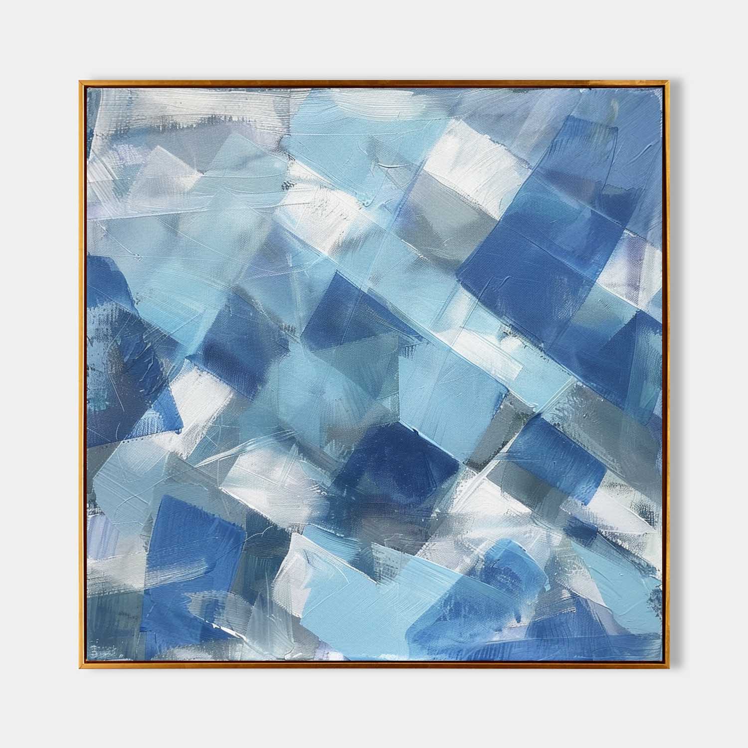 Light Blue and White Abstract Art Light Blue and White Paintings Blue Abstract Canvas Wall Art Decor