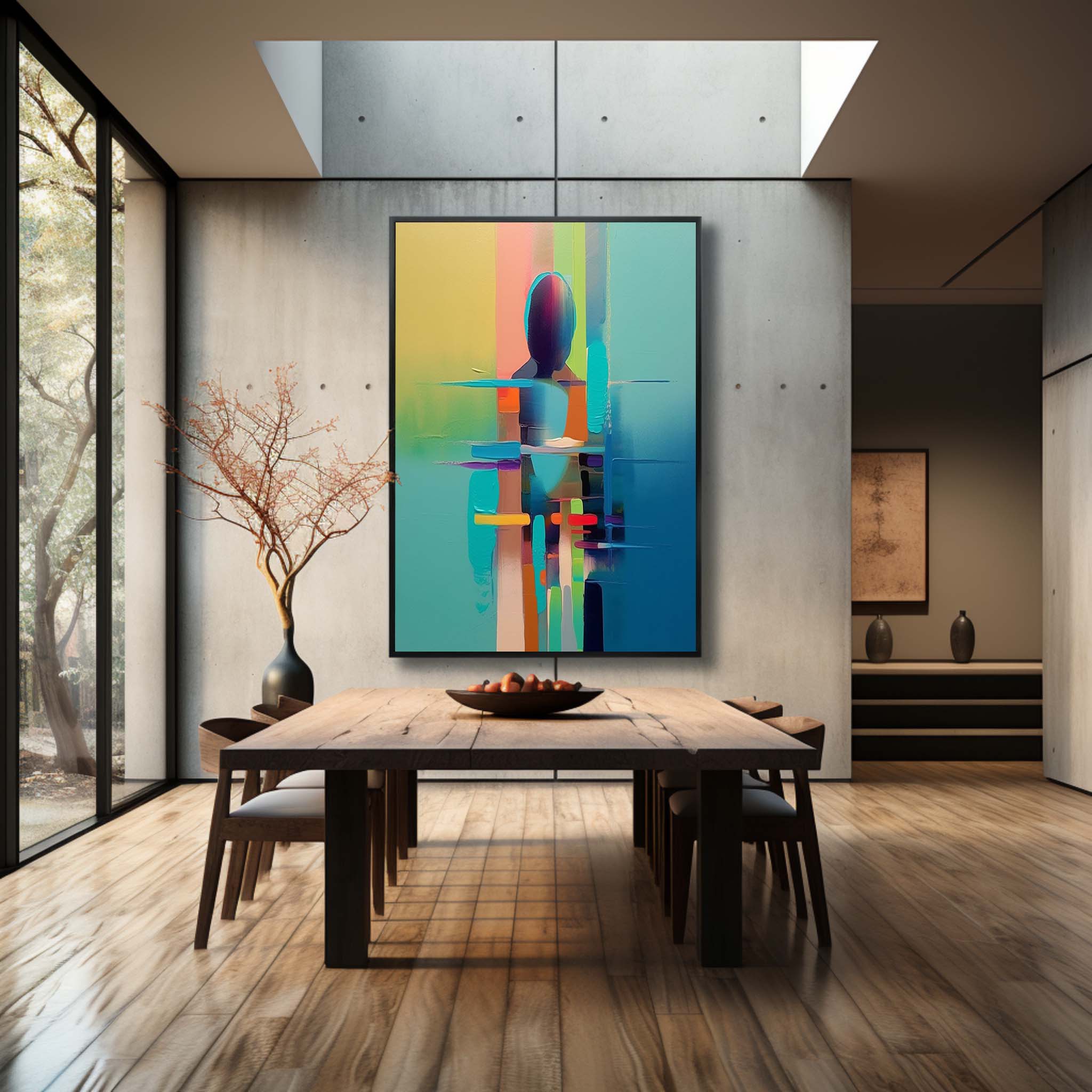 Large Palette Abstract Woman Art on Canvas Original Palette Art Bathroom Wall Art Decor For Sale