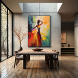 Abstract Dancing Beautiful Girl Oil Painting Dancing Woman on Canvas Dancing Lady Palette Wall Art