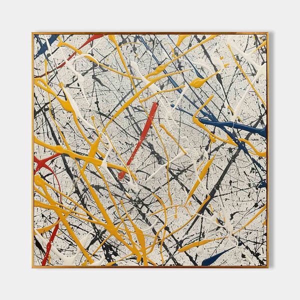 Modern colorful abstract canvas wall art decoration hanging painting Pollock oil painting Pollock artist