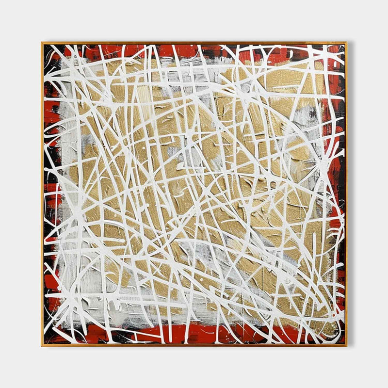 White and Red Abstract Art White and Red Minimalist Oil Painting White and Red Abstract Texture Painting