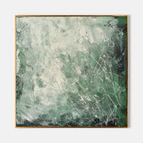 Green Contemporary Lines Wall Decor Painting Green Lines Abstract Canvas Art for Sale