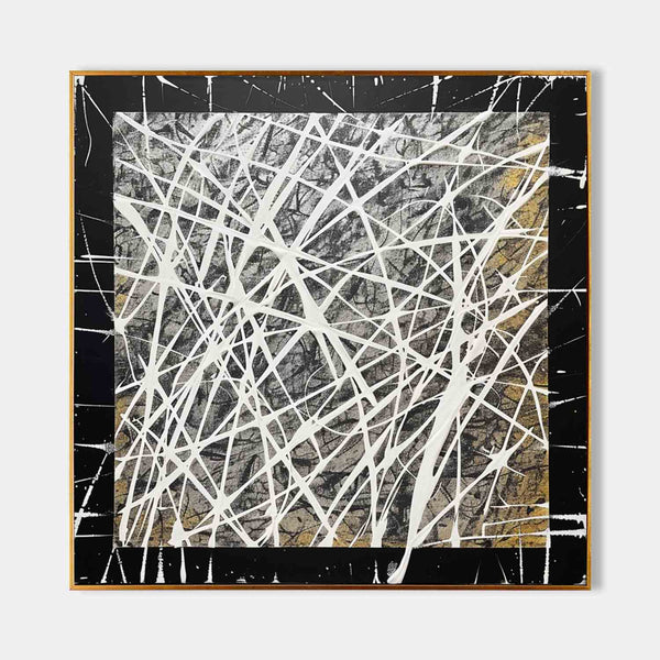 Black and White Contemporary Minimalist Wall Painting for Sale Black and White Contemporary Abstract Minimalist Canvas Art Decor