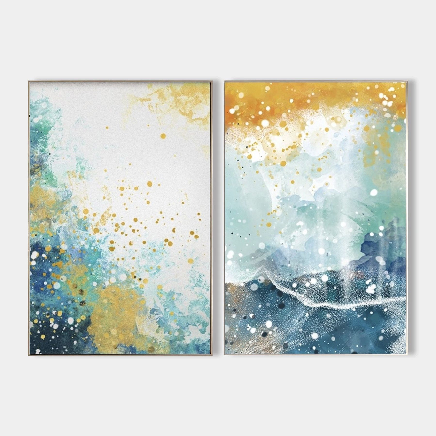 Colorful abstract art set of 2 for sale Colorful abstract wall art Colorful canvas oil painting