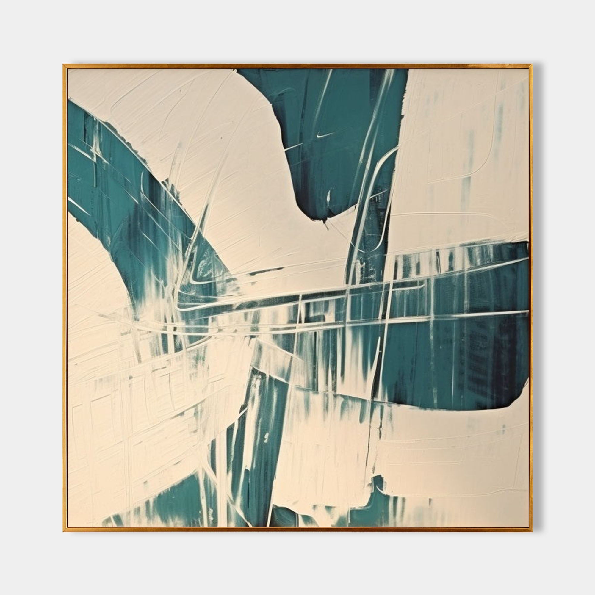 Beige and Blue Abstract Art Beige and Blue Abstract Art on Canvas ...