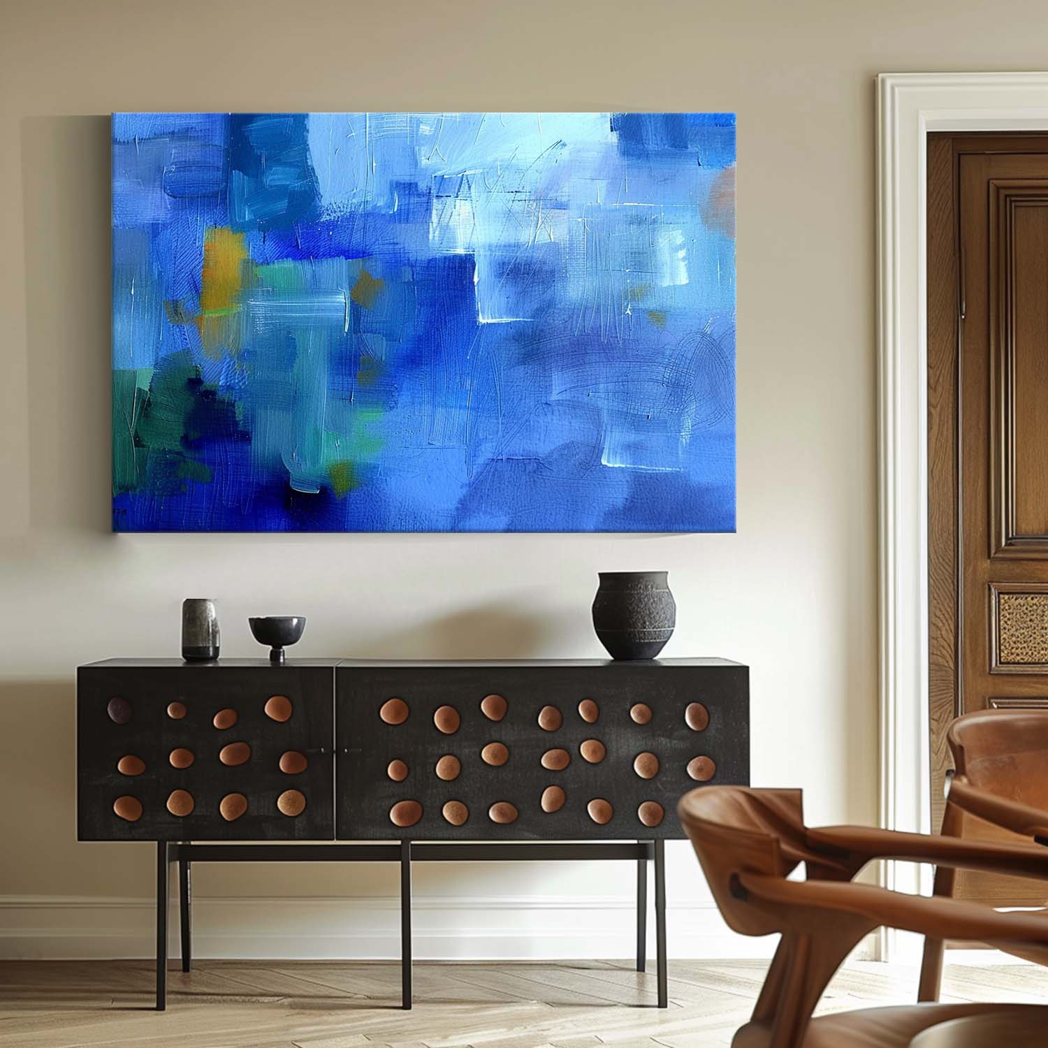 72*72 Light Blue Abstract Oil Painting Blue Abstract Art Light Blue Abstract Canvas Wall Art Decor