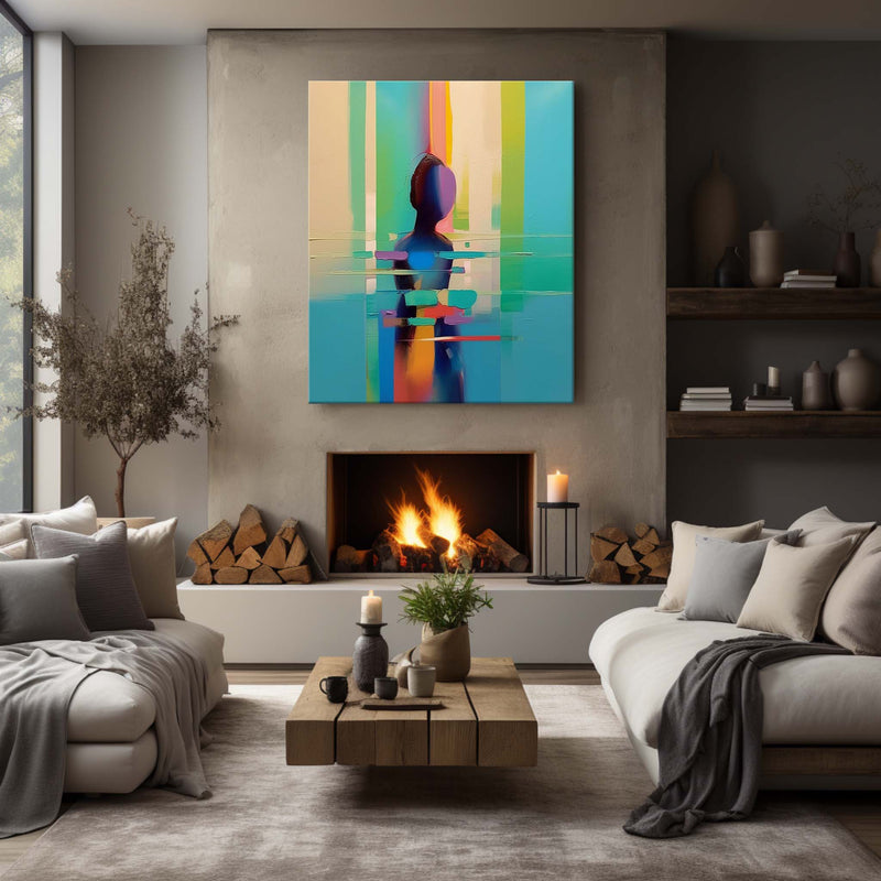 Abstract Palette Woman Canvas Original Palette Artist Beauty Salon Wall Art Decor Hanging Painting