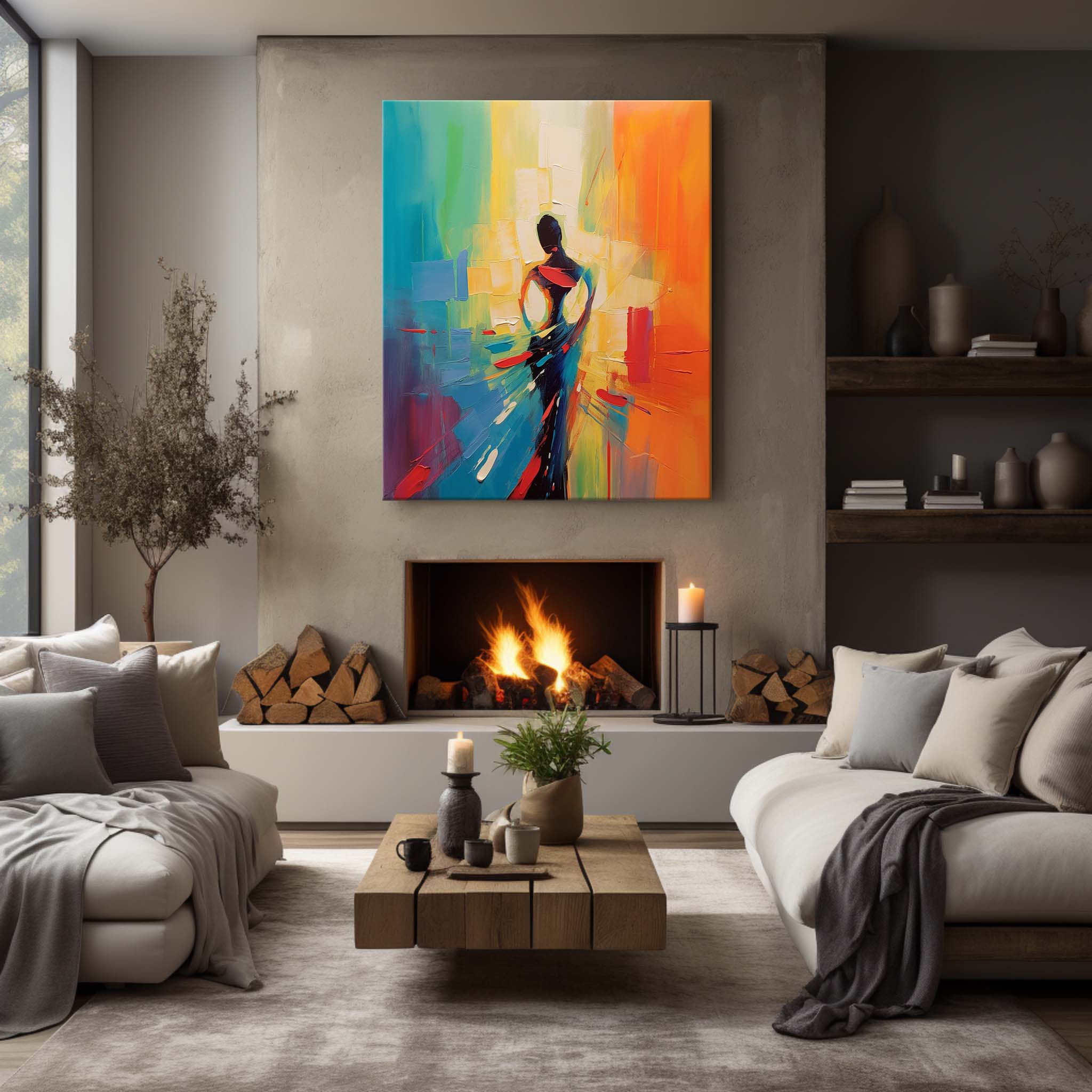 Pretty Dancer Palette Abstract Art Pretty Dancer Oil Painting Abstract Woman Bedroom Wall Art Decor