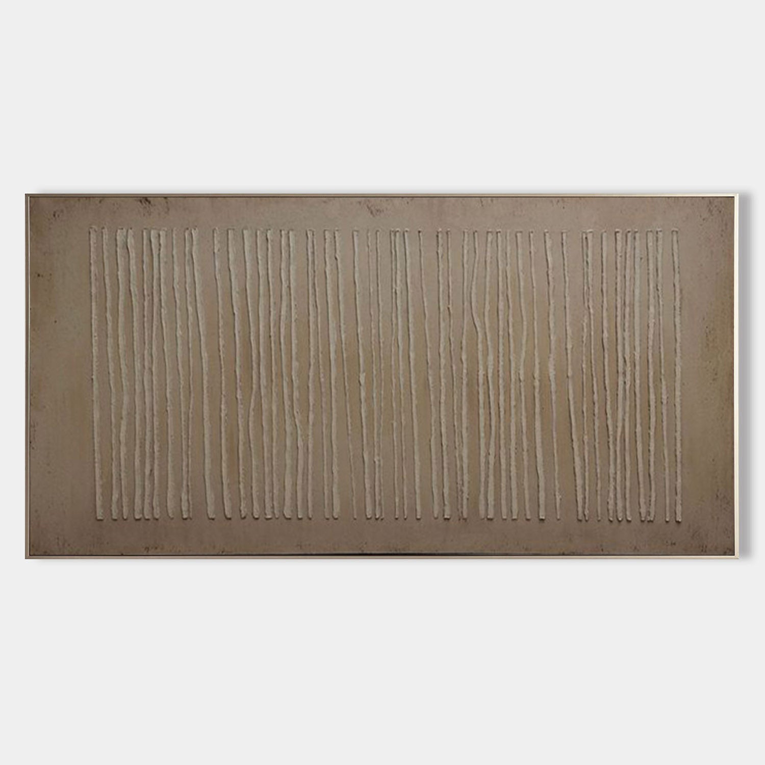 Large Brown Lines Abstract Canvas Wall Art Brown Minimalist Texture Painting Brown Abstract Art for Sale