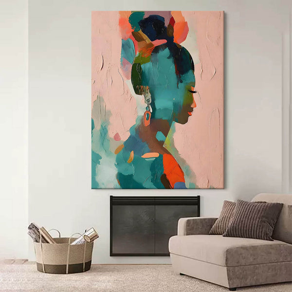 Beautiful Black Lady Canvas Painting Pretty Black Lady Canvas Art Pretty Woman Wall Art For Sale