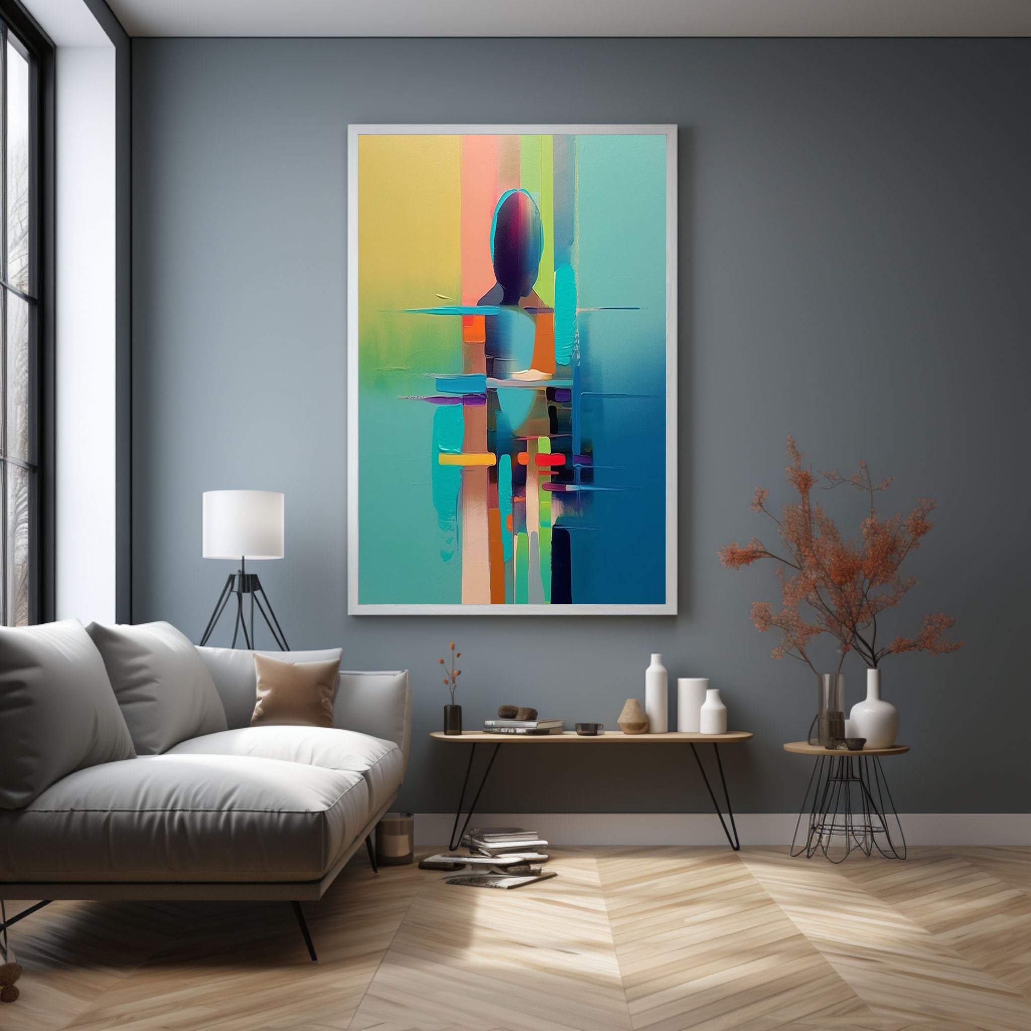 Large Palette Abstract Woman Art on Canvas Original Palette Art Bathroom Wall Art Decor For Sale