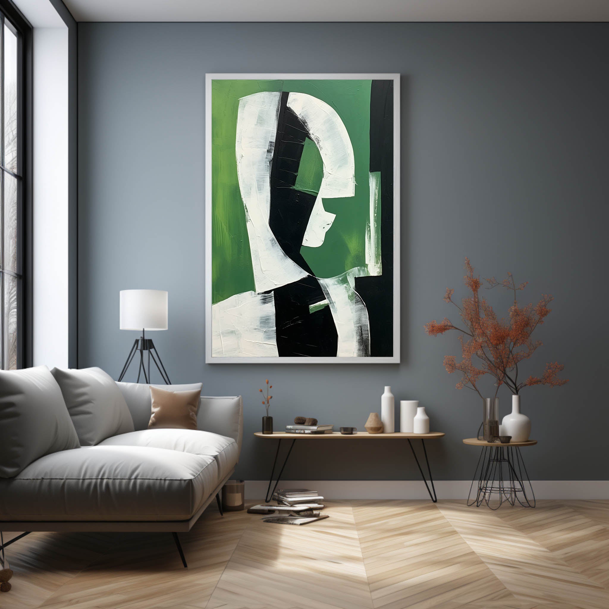 Green Contemporary Minimalist Art Canvas Green Abstract Minimalist Oil Painting Green Abstract Art