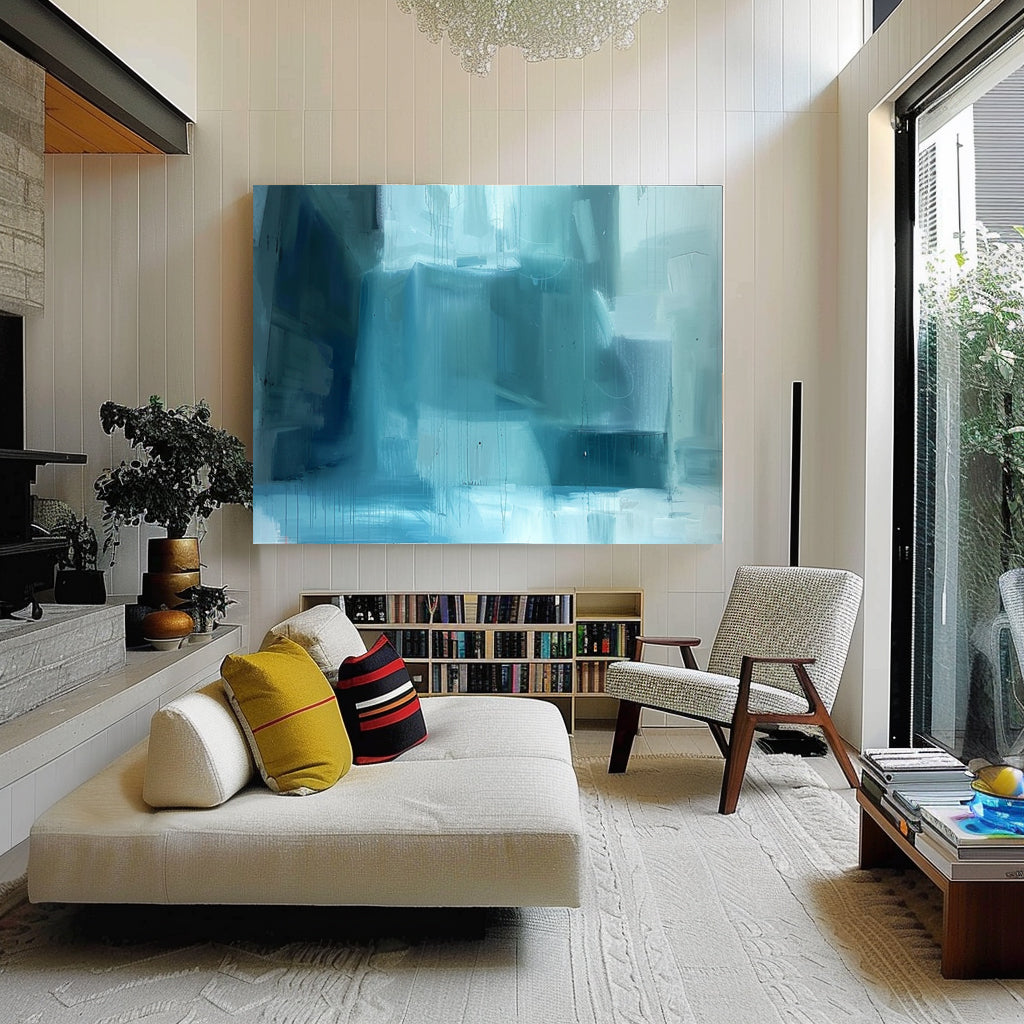 Large Blue Abstract Art for Sale Light Blue Abstract Wall Art Light Blue Abstract Oil Painting