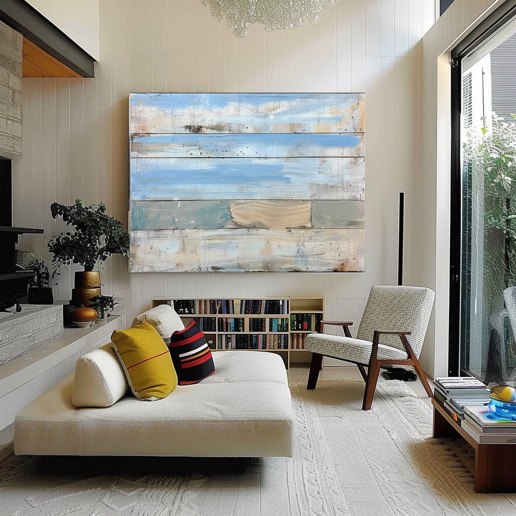 Large Blue Landscape Abstract Canvas Art for Sale Blue Canvas Wall Art Decor Blue Oil Painting