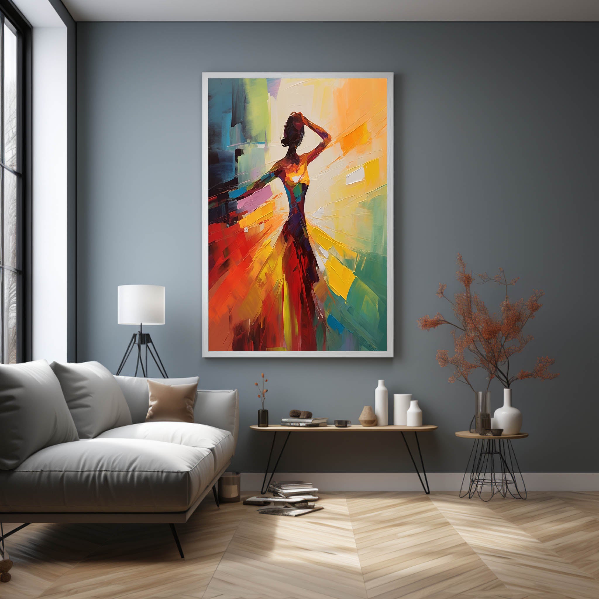 Abstract Dancing Beautiful Girl Oil Painting Dancing Woman on Canvas Dancing Lady Palette Wall Art