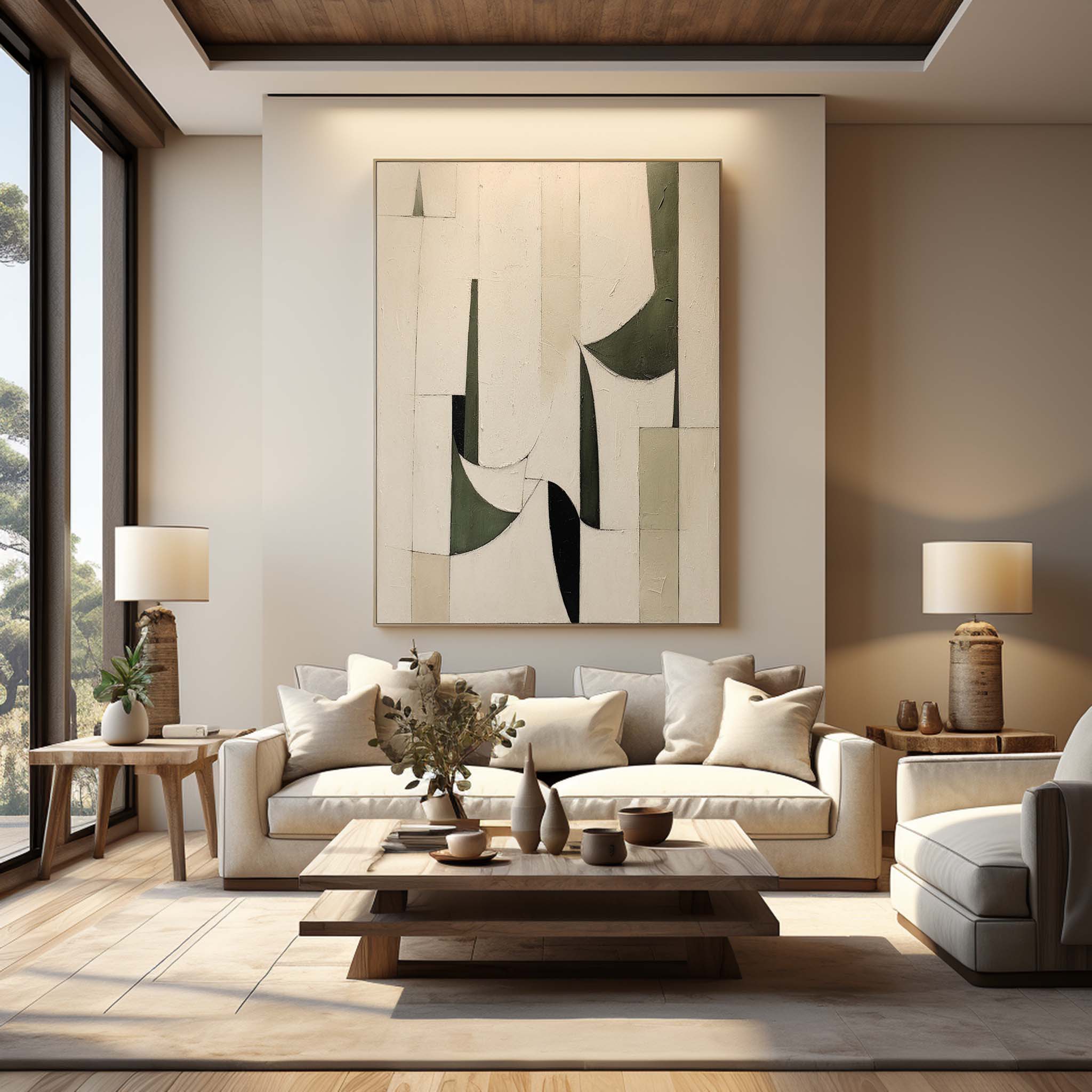 Wabi Sabi Art Canvas Large Beige Minimalist Wall Art Beige Abstract ...